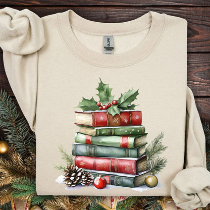 Christmas Book Stack Sweatshirt