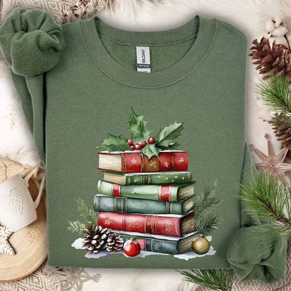 Christmas Book Stack Sweatshirt