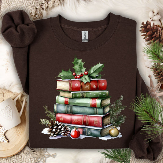 Christmas Book Stack Sweatshirt