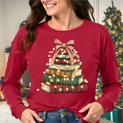 Christmas Book Tree Long Sleeve Tee