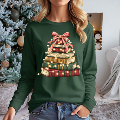 Christmas Book Tree Long Sleeve Tee