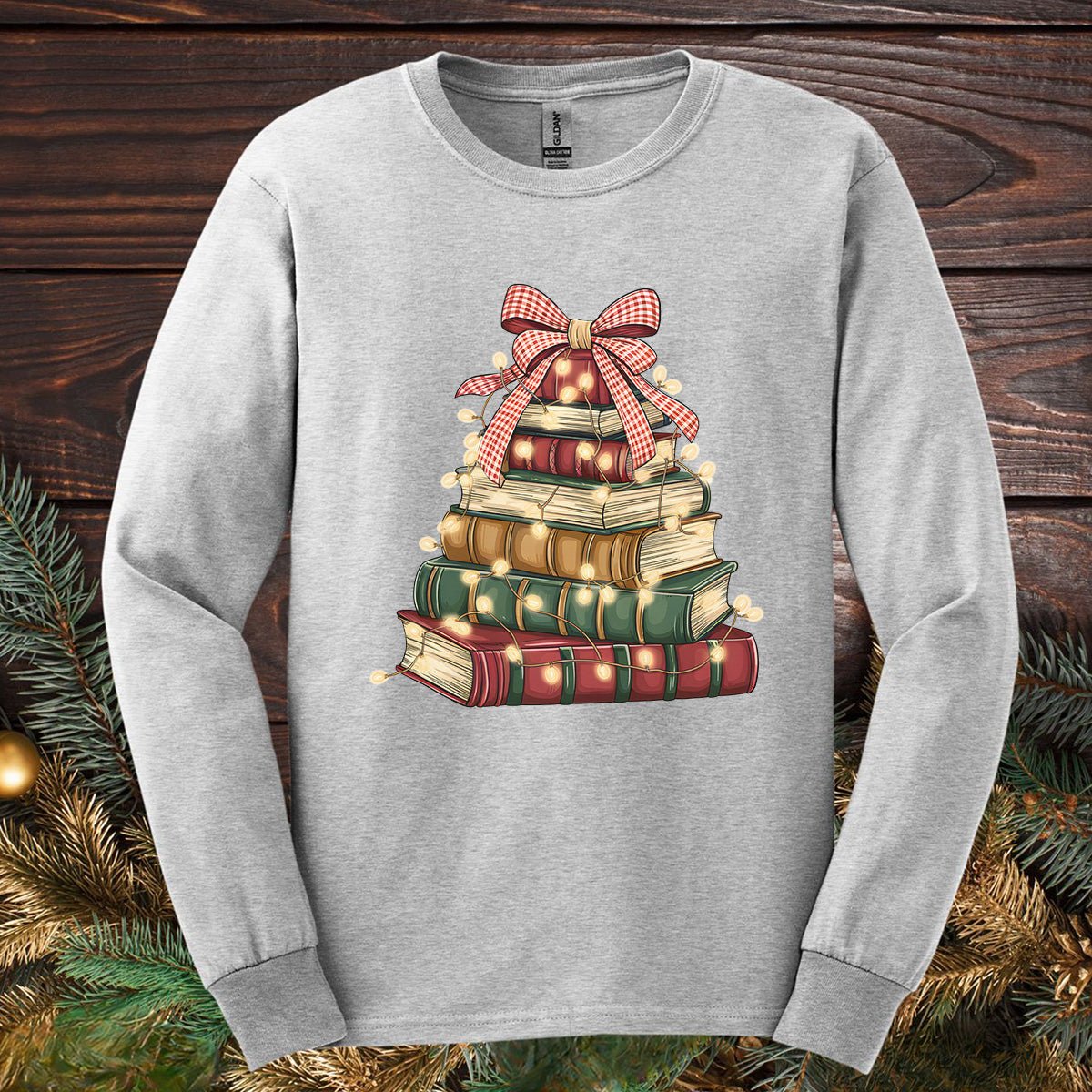 Christmas Book Tree Long Sleeve Tee