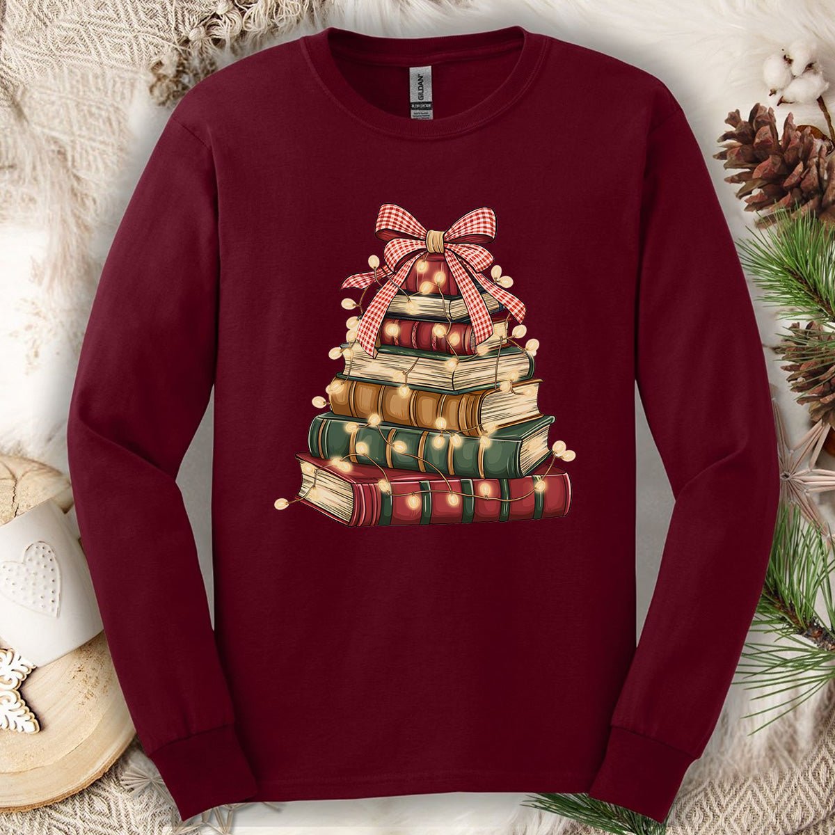 Christmas Book Tree Long Sleeve Tee
