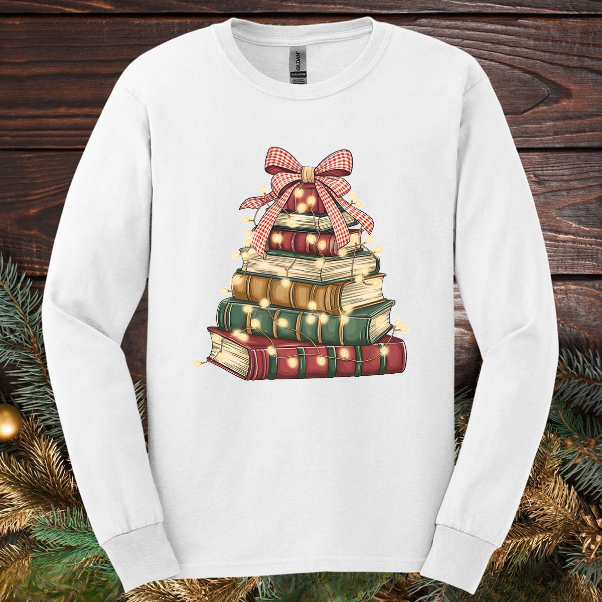 Christmas Book Tree Long Sleeve Tee