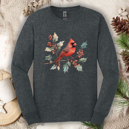 Christmas Cardinal Long Sleeve Tee