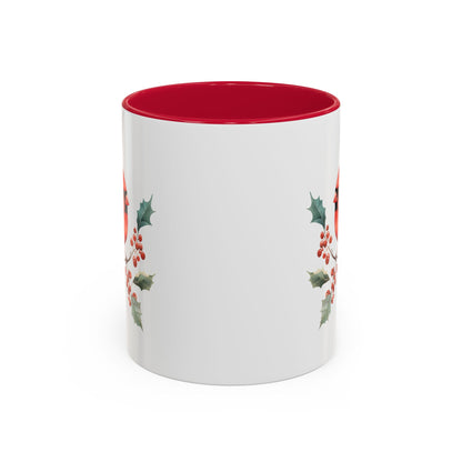 Christmas Cardinal on Holly Branches Mug (11/15 oz)