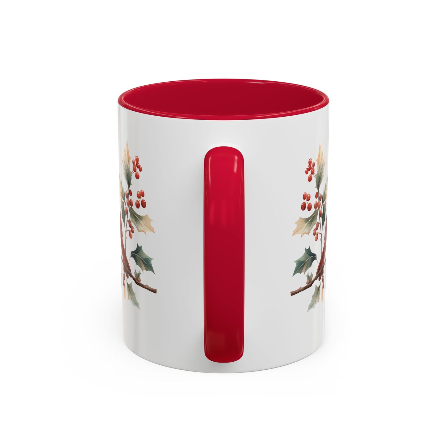 Christmas Cardinal on Holly Branches Mug (11/15 oz)