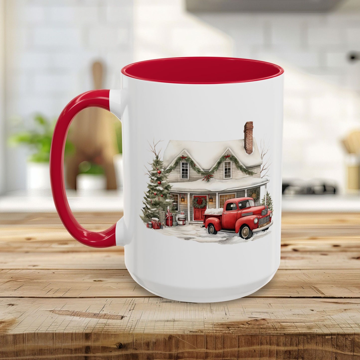 Christmas Farmhouse & Pickup Truck Mug (11/15oz)