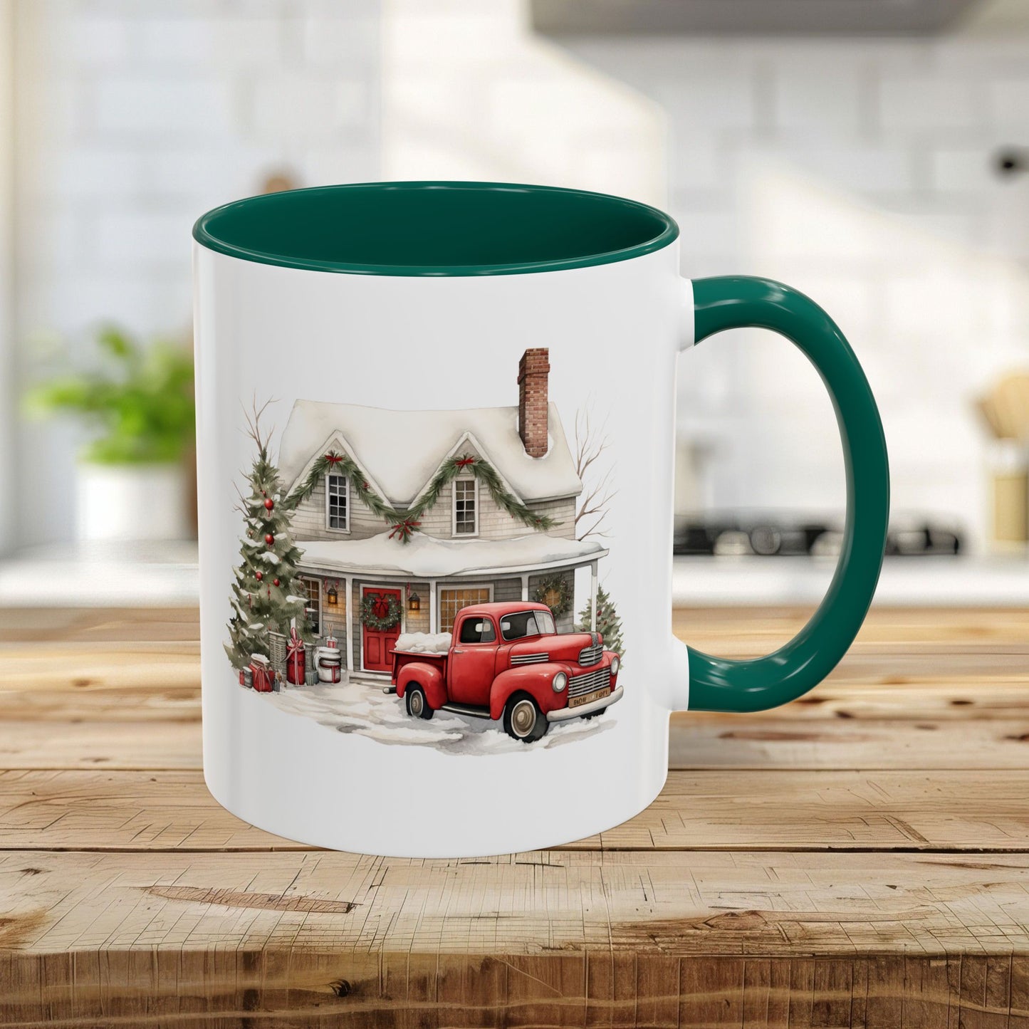 Christmas Farmhouse & Pickup Truck Mug (11/15oz)