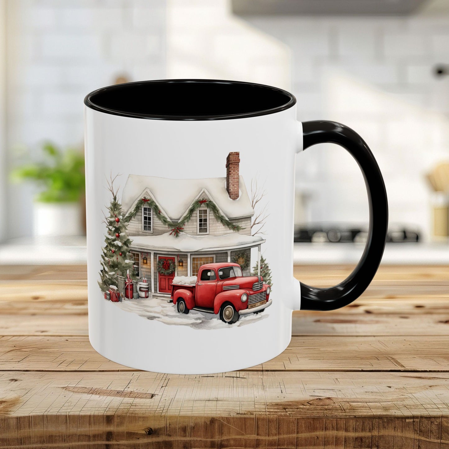 Christmas Farmhouse & Pickup Truck Mug (11/15oz)