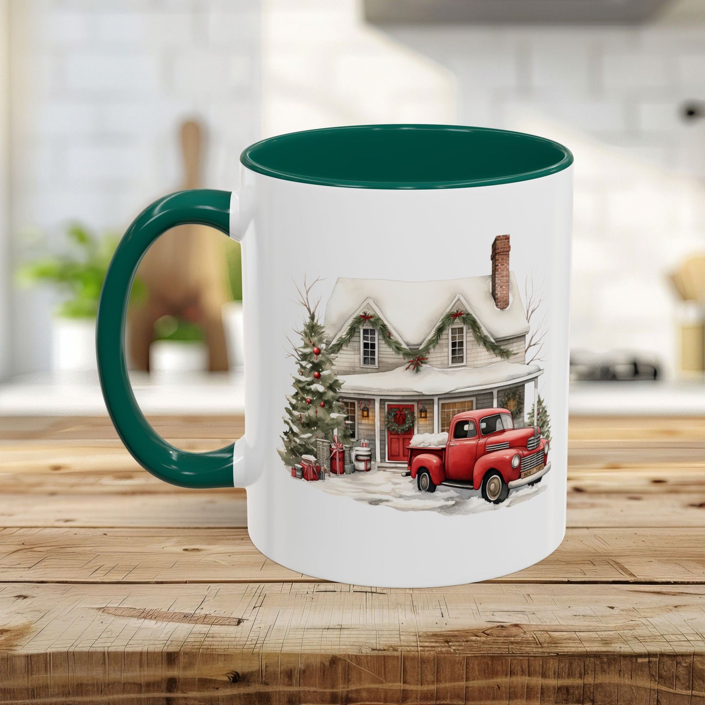 Christmas Farmhouse & Pickup Truck Mug (11/15oz)