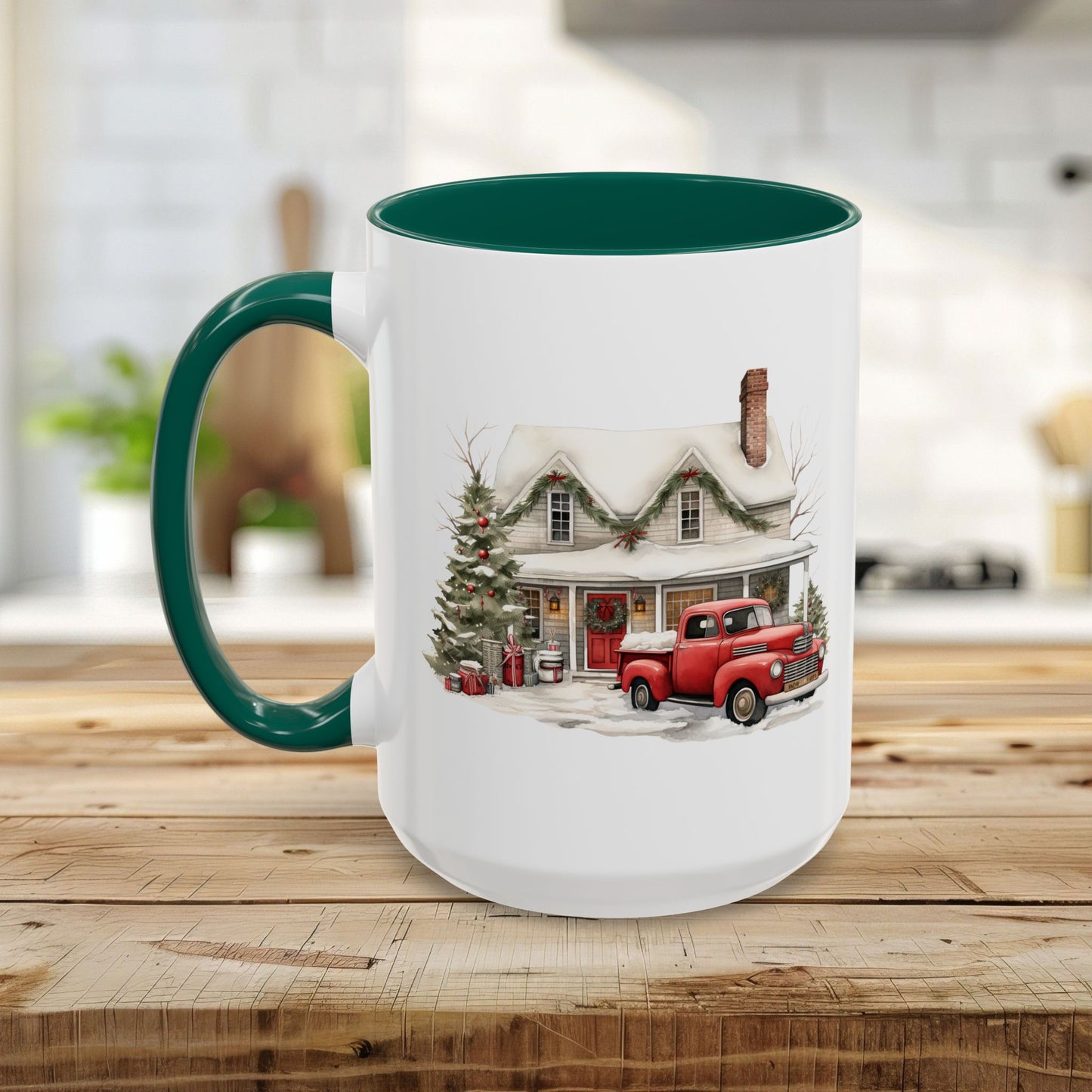Christmas Farmhouse & Pickup Truck Mug (11/15oz)