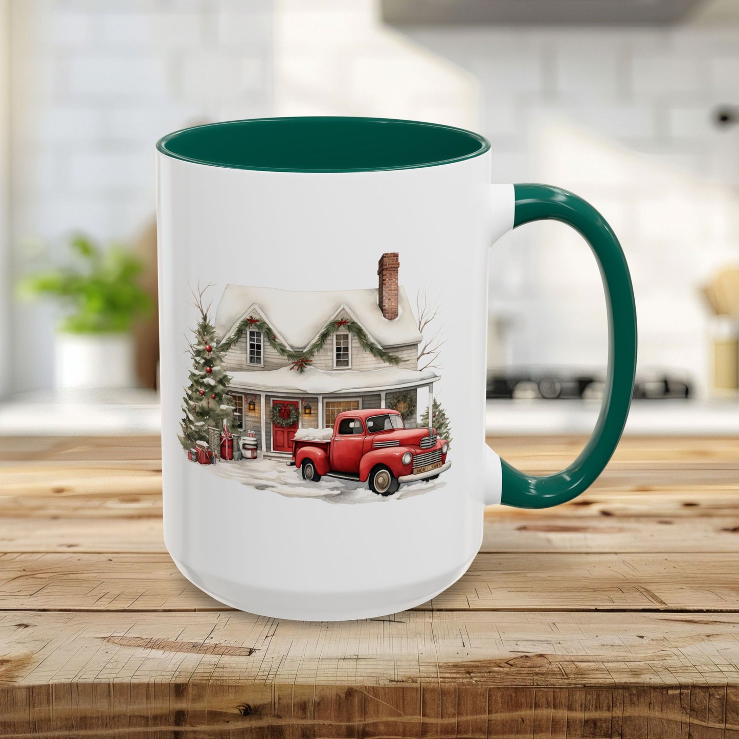 Christmas Farmhouse & Pickup Truck Mug (11/15oz)