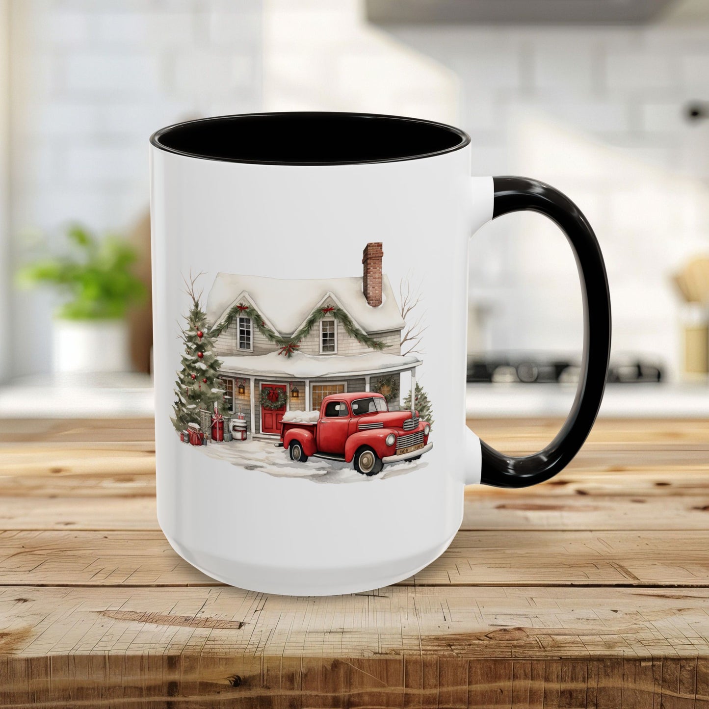 Christmas Farmhouse & Pickup Truck Mug (11/15oz)