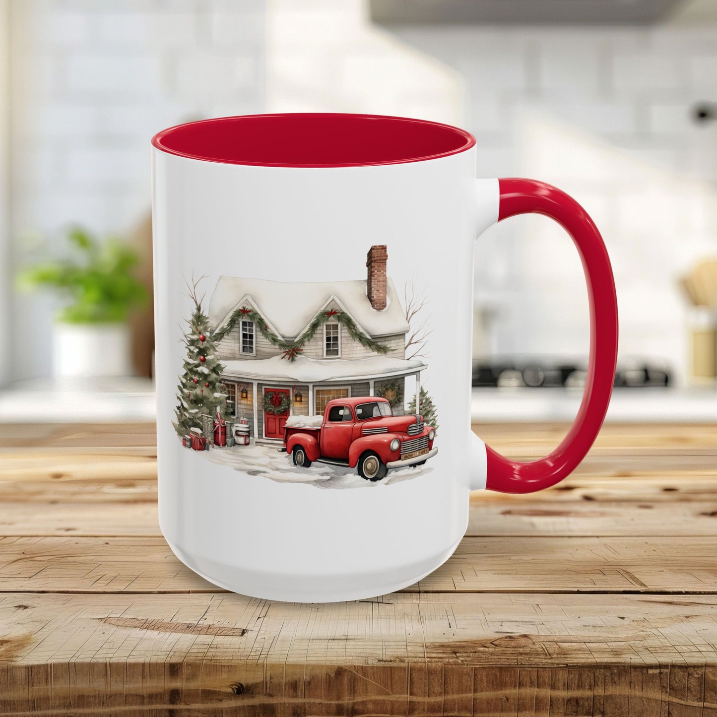 Christmas Farmhouse & Pickup Truck Mug (11/15oz)