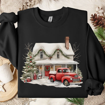 Christmas Farmhouse & Pickup Truck Sweatshirt