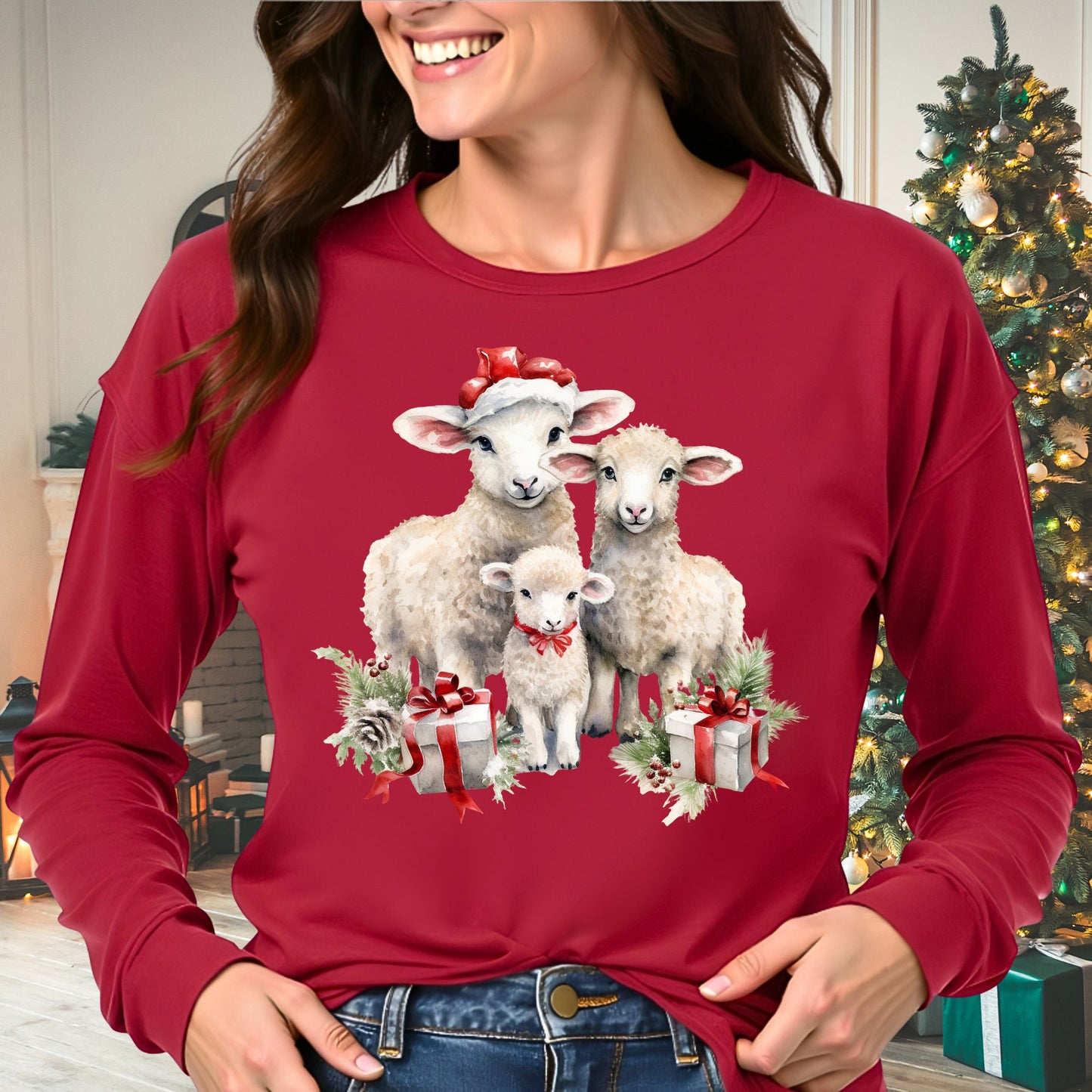 Christmas Lambs Long Sleeve Tee