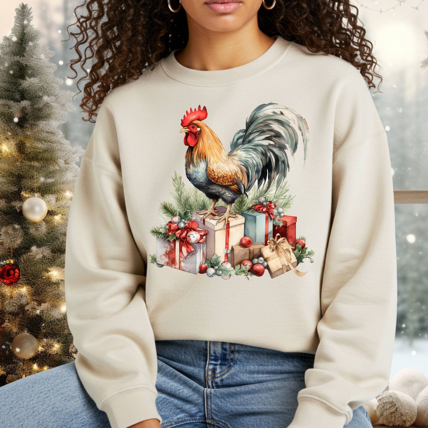 Christmas Rooster Sweatshirt