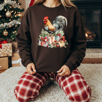 Christmas Rooster Sweatshirt