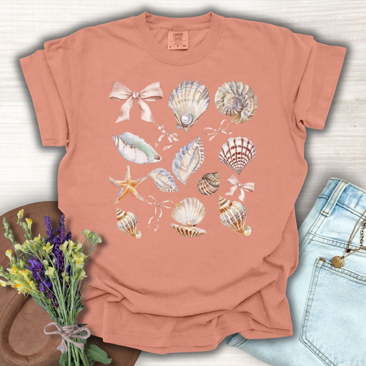 Coastal Beach Seashells T-Shirt
