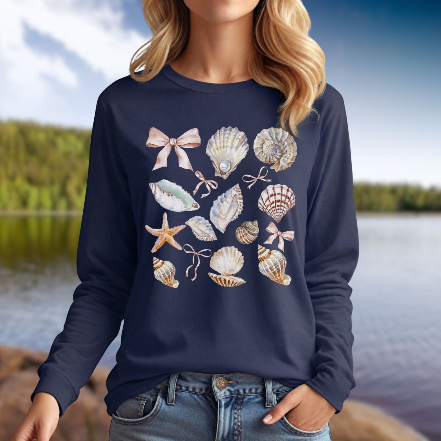 Coastal Seashells Long Sleeve Tee