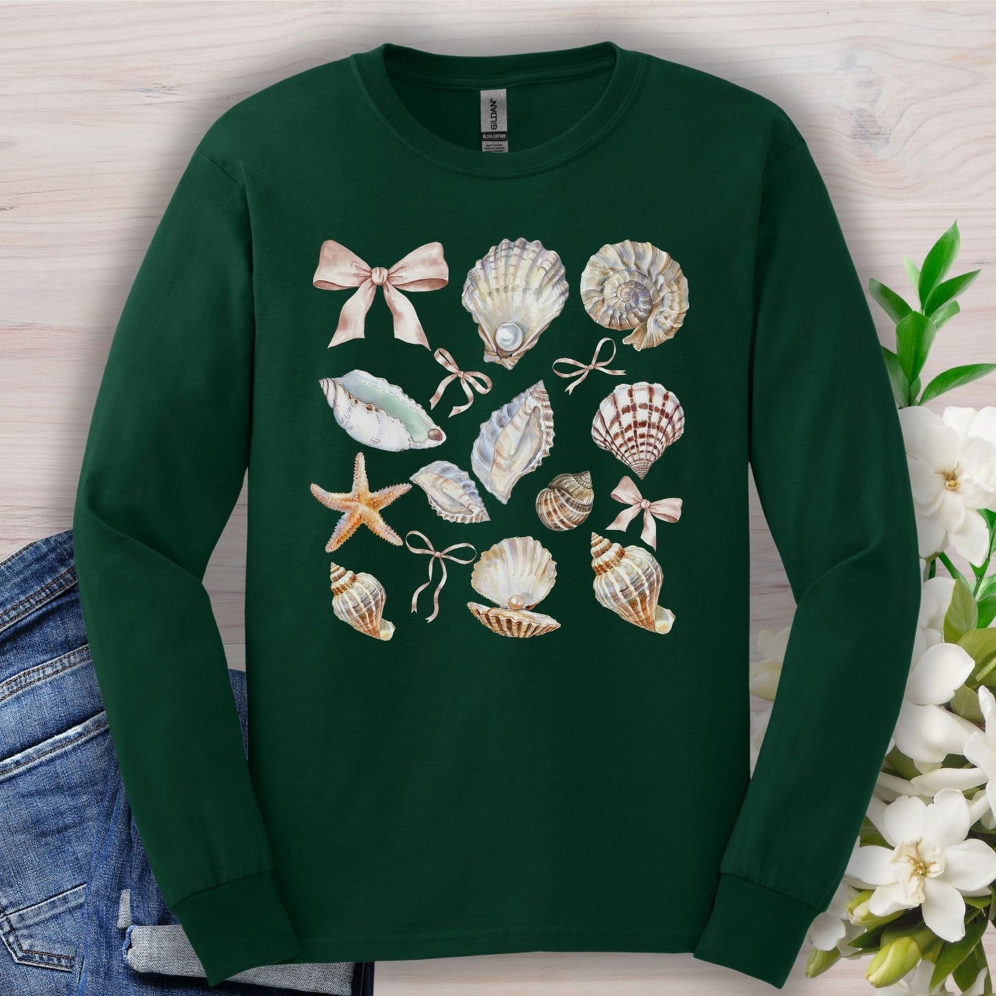 Coastal Seashells Long Sleeve Tee