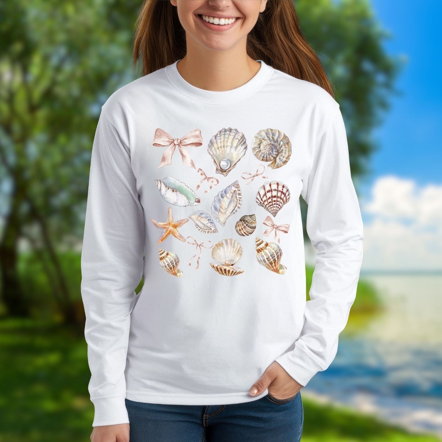 Coastal Seashells Long Sleeve Tee
