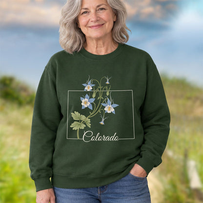 Colorado State Flower Sweatshirt - Rocky Mountain Columbine