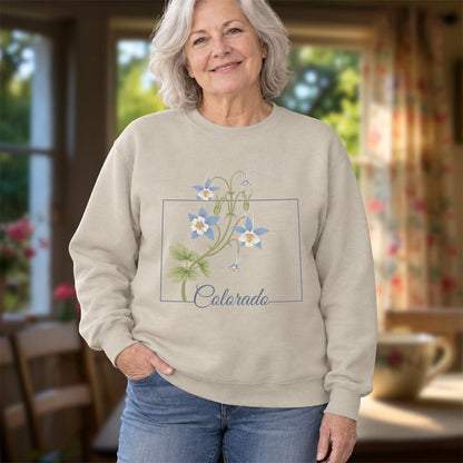 Colorado State Flower Sweatshirt - Rocky Mountain Columbine