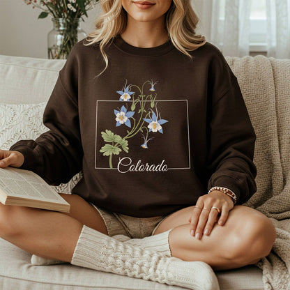 Colorado State Flower Sweatshirt - Rocky Mountain Columbine