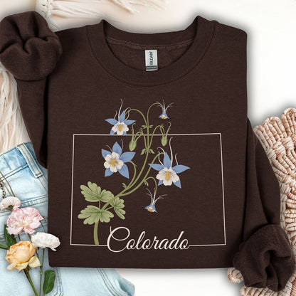 Colorado State Flower Sweatshirt - Rocky Mountain Columbine