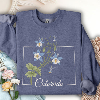 Colorado State Flower Sweatshirt - Rocky Mountain Columbine
