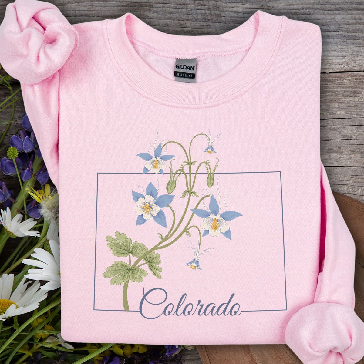Colorado State Flower Sweatshirt - Rocky Mountain Columbine