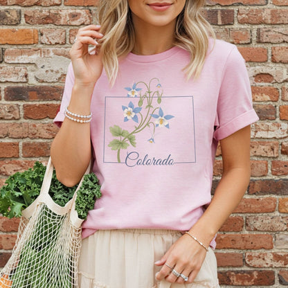 Colorado State Flower T-Shirt - Rocky Mountain Columbine