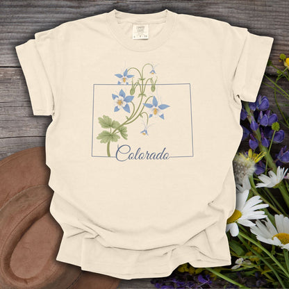 Colorado State Flower T-Shirt - Rocky Mountain Columbine