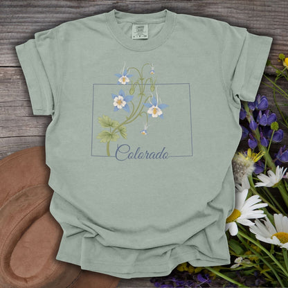 Colorado State Flower T-Shirt - Rocky Mountain Columbine