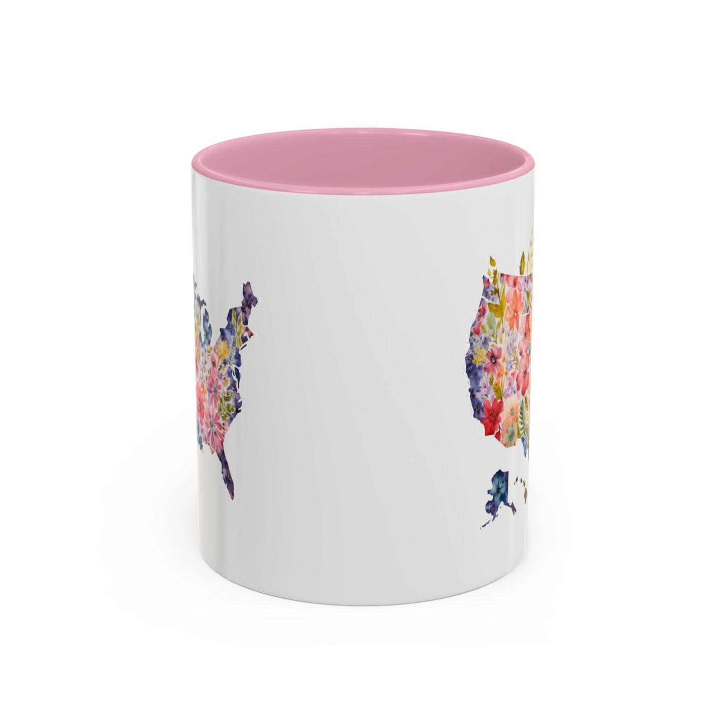 Colorful Floral USA Map Mug (11/15oz)