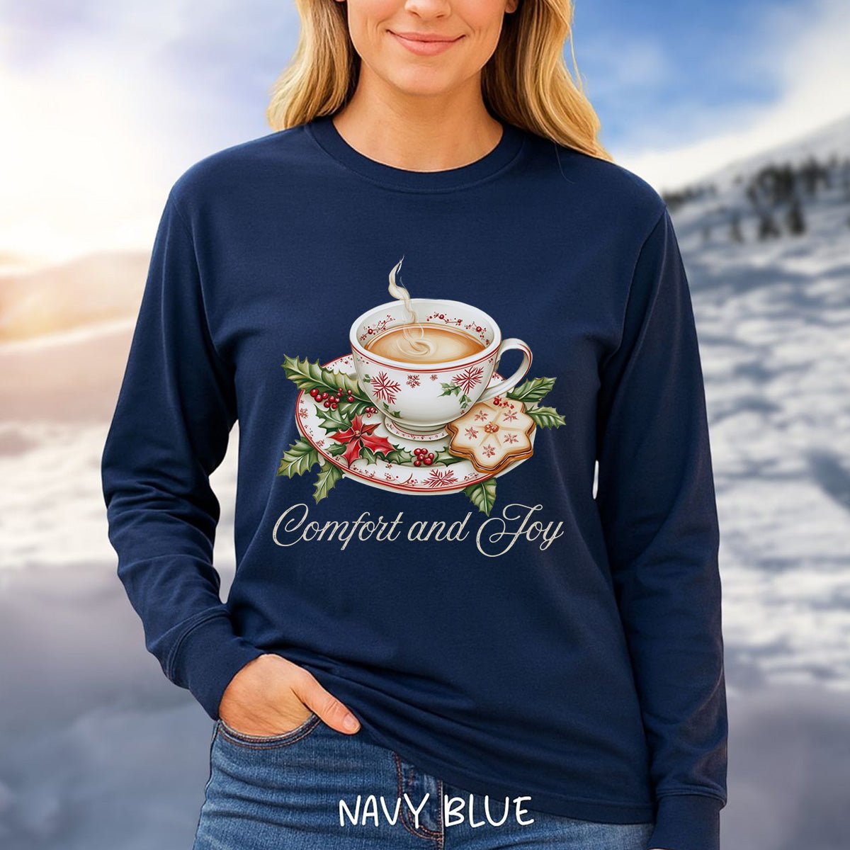 Comfort and Joy Christmas Tea Long Sleeve Tee