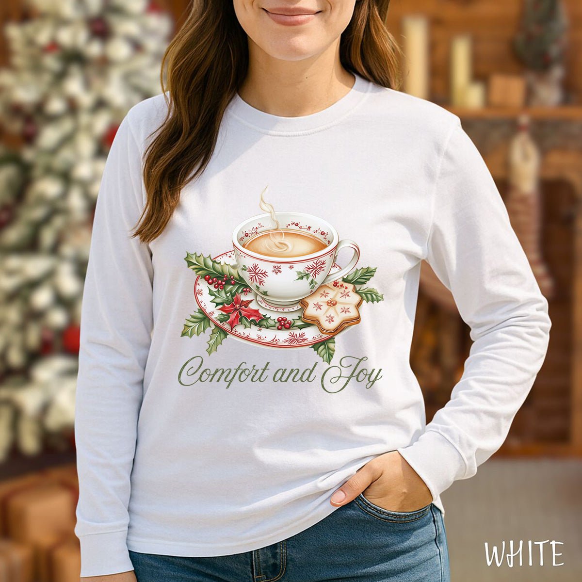 Comfort and Joy Christmas Tea Long Sleeve Tee