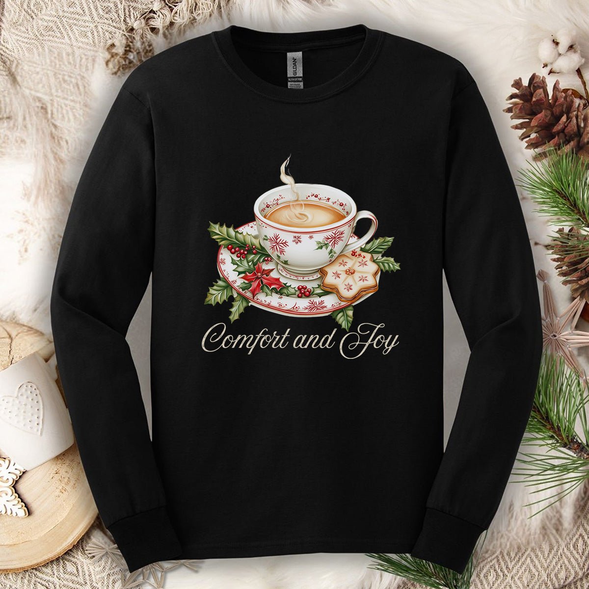 Comfort and Joy Christmas Tea Long Sleeve Tee