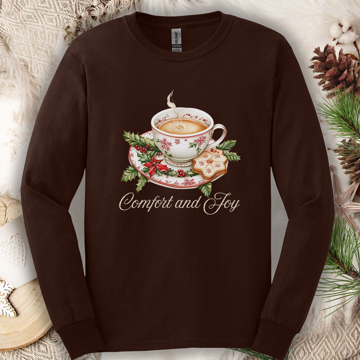 Comfort and Joy Christmas Tea Long Sleeve Tee