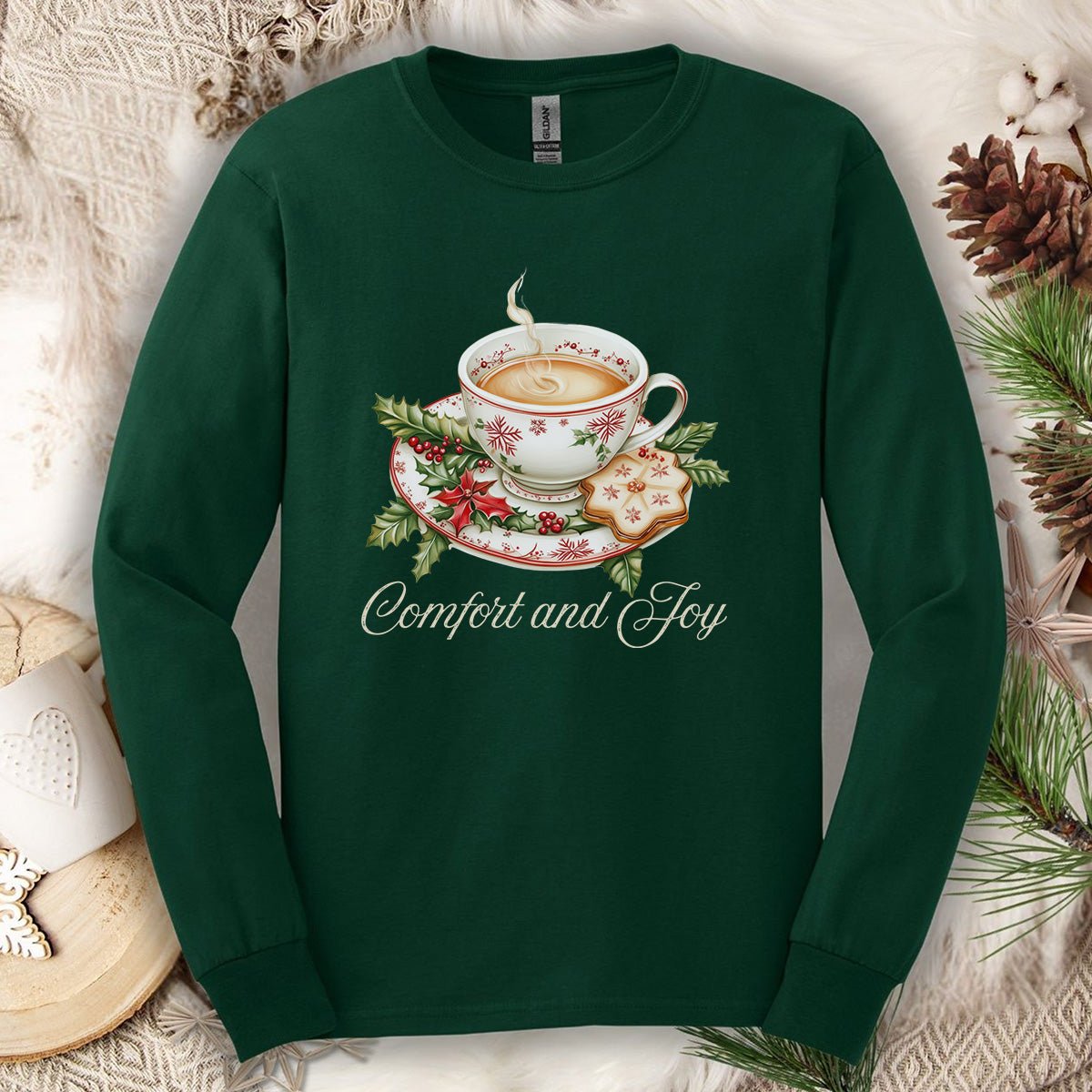 Comfort and Joy Christmas Tea Long Sleeve Tee
