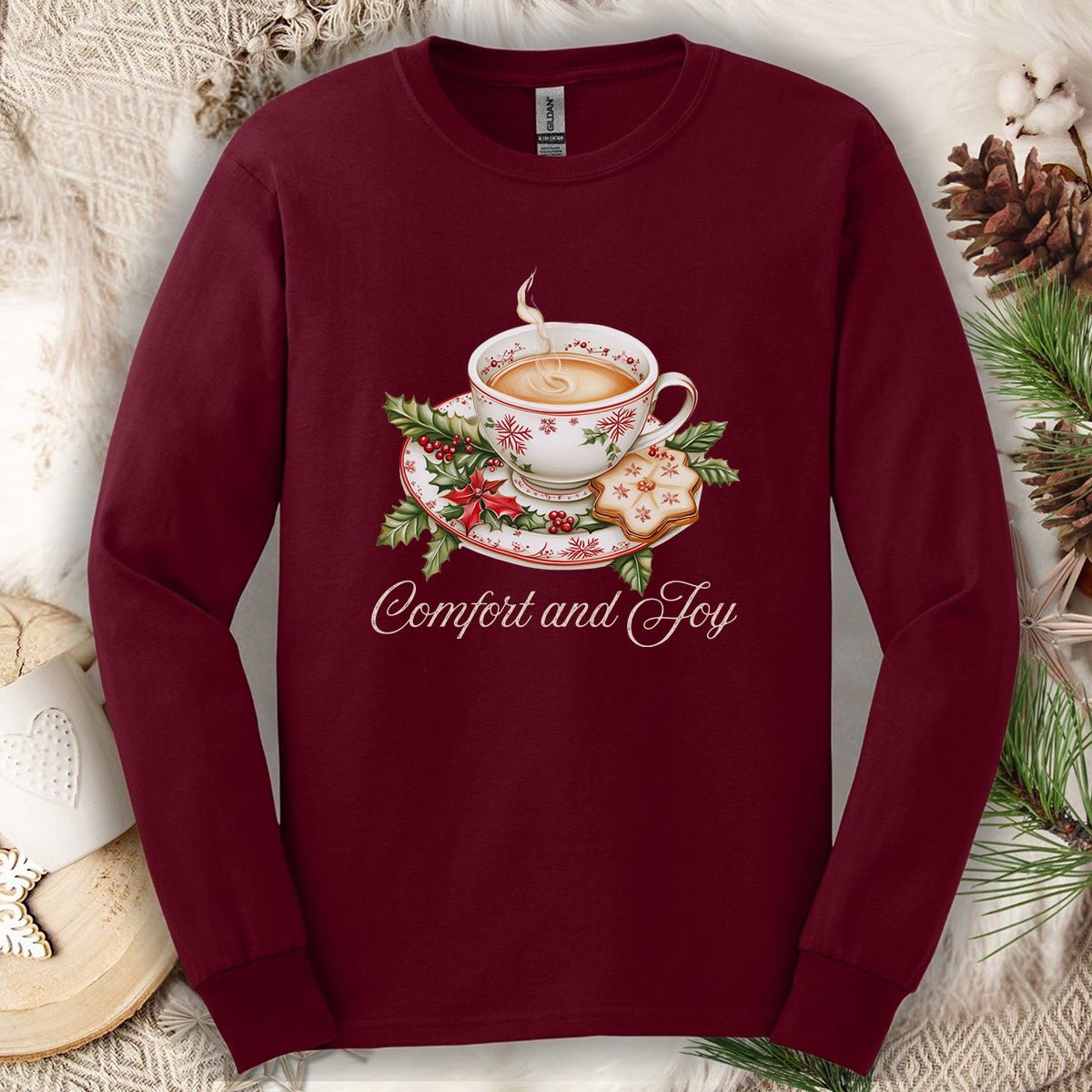 Comfort and Joy Christmas Tea Long Sleeve Tee
