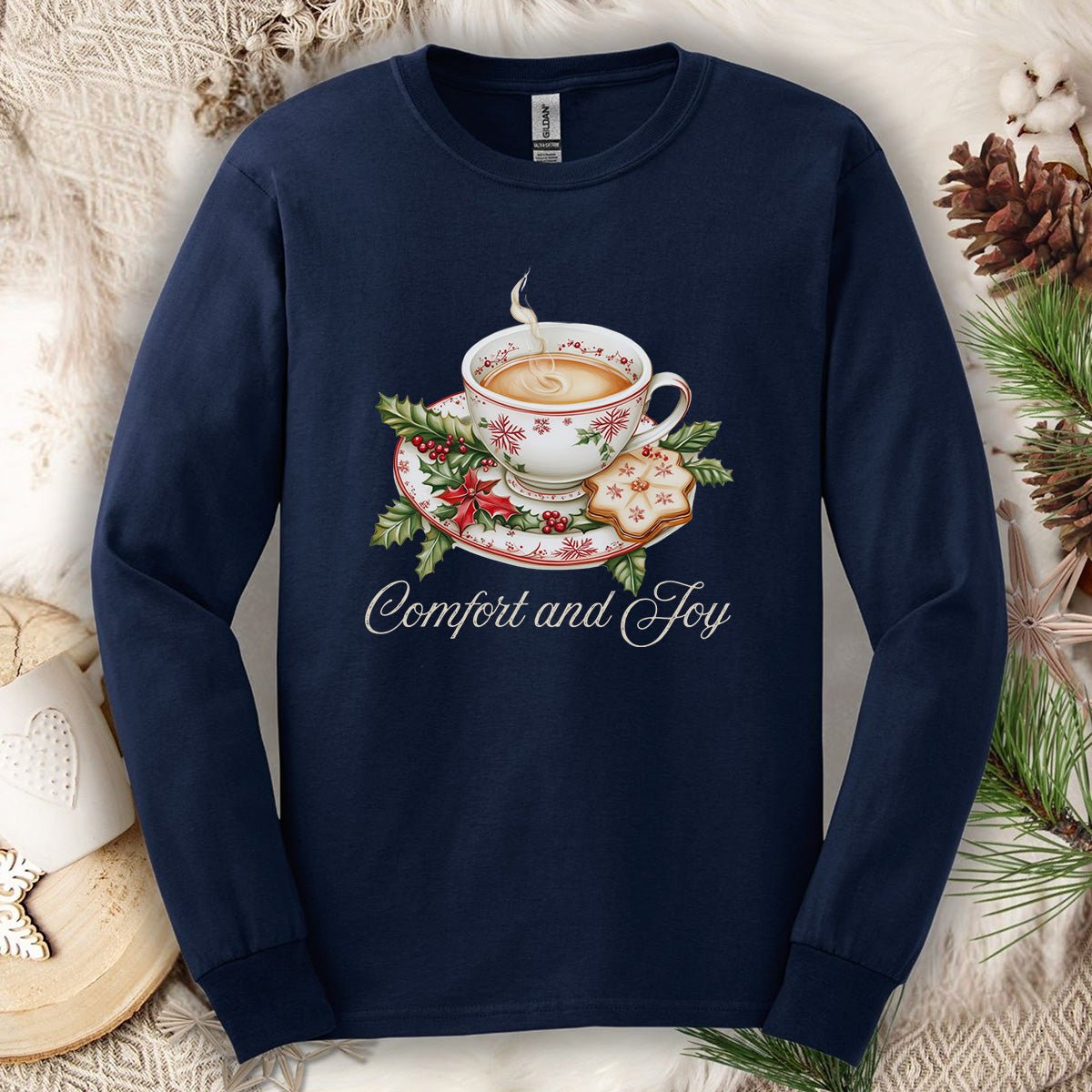Comfort and Joy Christmas Tea Long Sleeve Tee