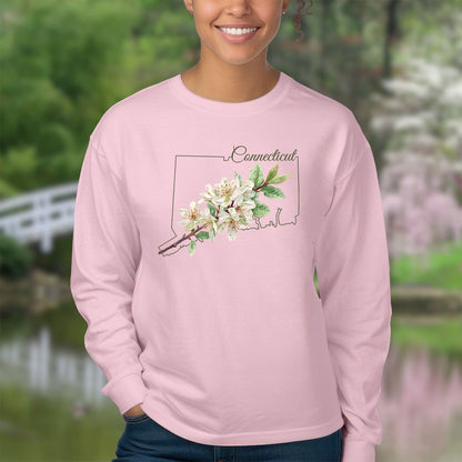 Connecticut State Flower Long Sleeve Tee — Mountain Laurel