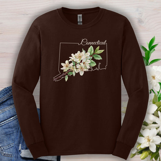 Connecticut State Flower Long Sleeve Tee — Mountain Laurel