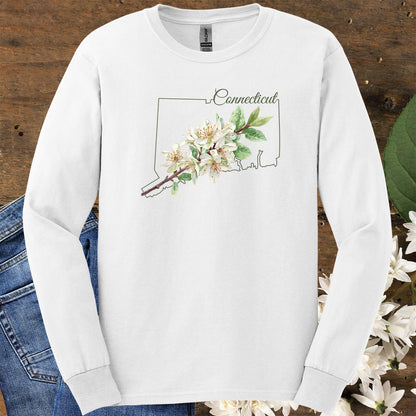 Connecticut State Flower Long Sleeve Tee — Mountain Laurel