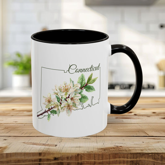 Connecticut State Flower Mug — Mountain Laurel (11/15oz)