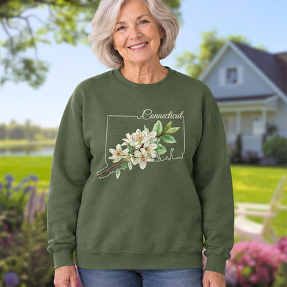 Connecticut State Flower Sweatshirt - Mountain Laurel