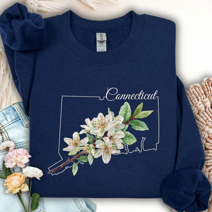 Connecticut State Flower Sweatshirt - Mountain Laurel
